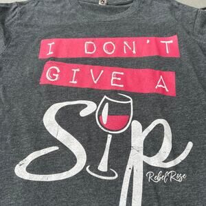 NEXT LEVEL women's  Size P ( xs)  gray T-shirt “I don’t give a sip”